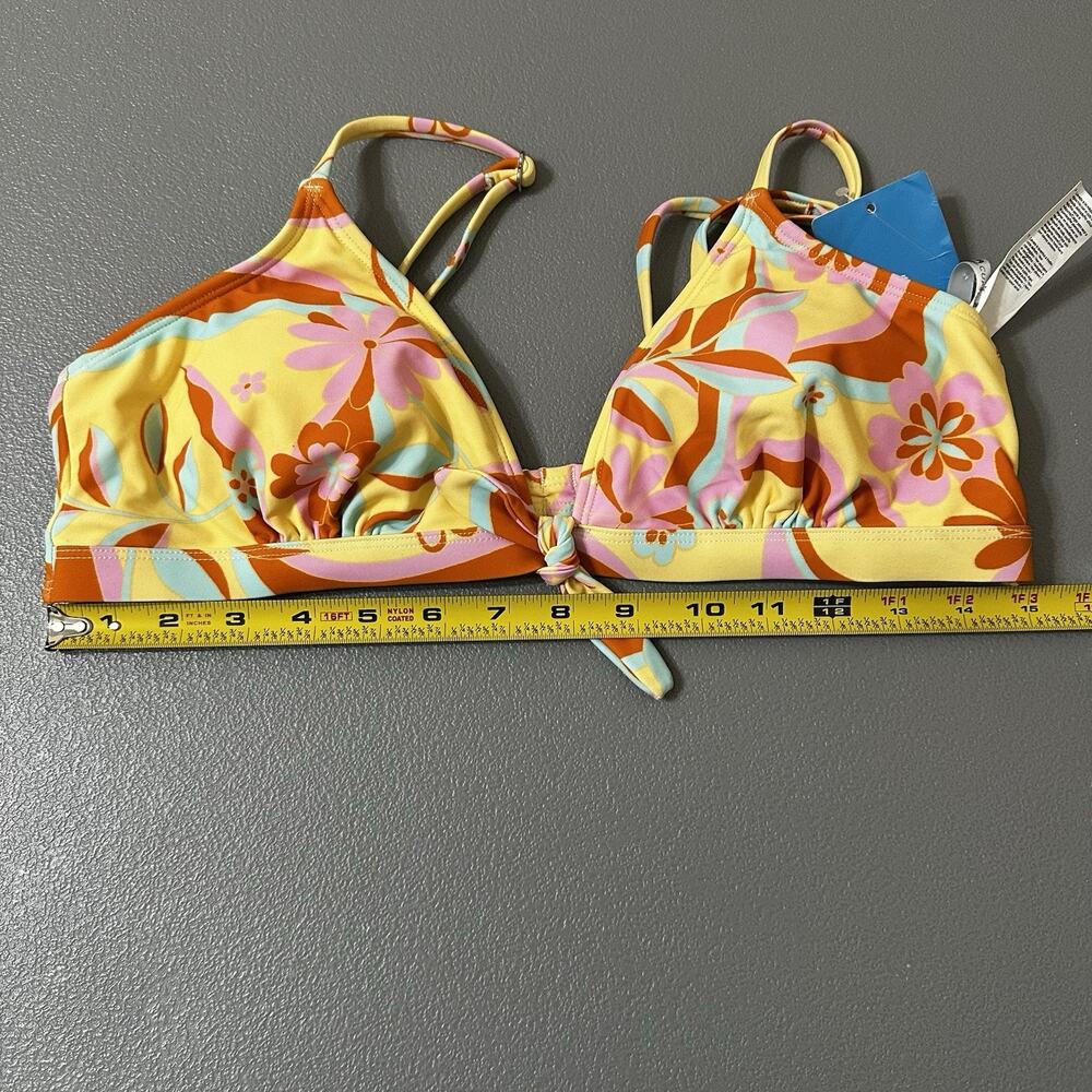 NWT 29.99 Cupshe yellow floral bikini top large